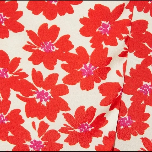 Zara Red Floral Print Wrap Mini Dress - Picture 4 of 10